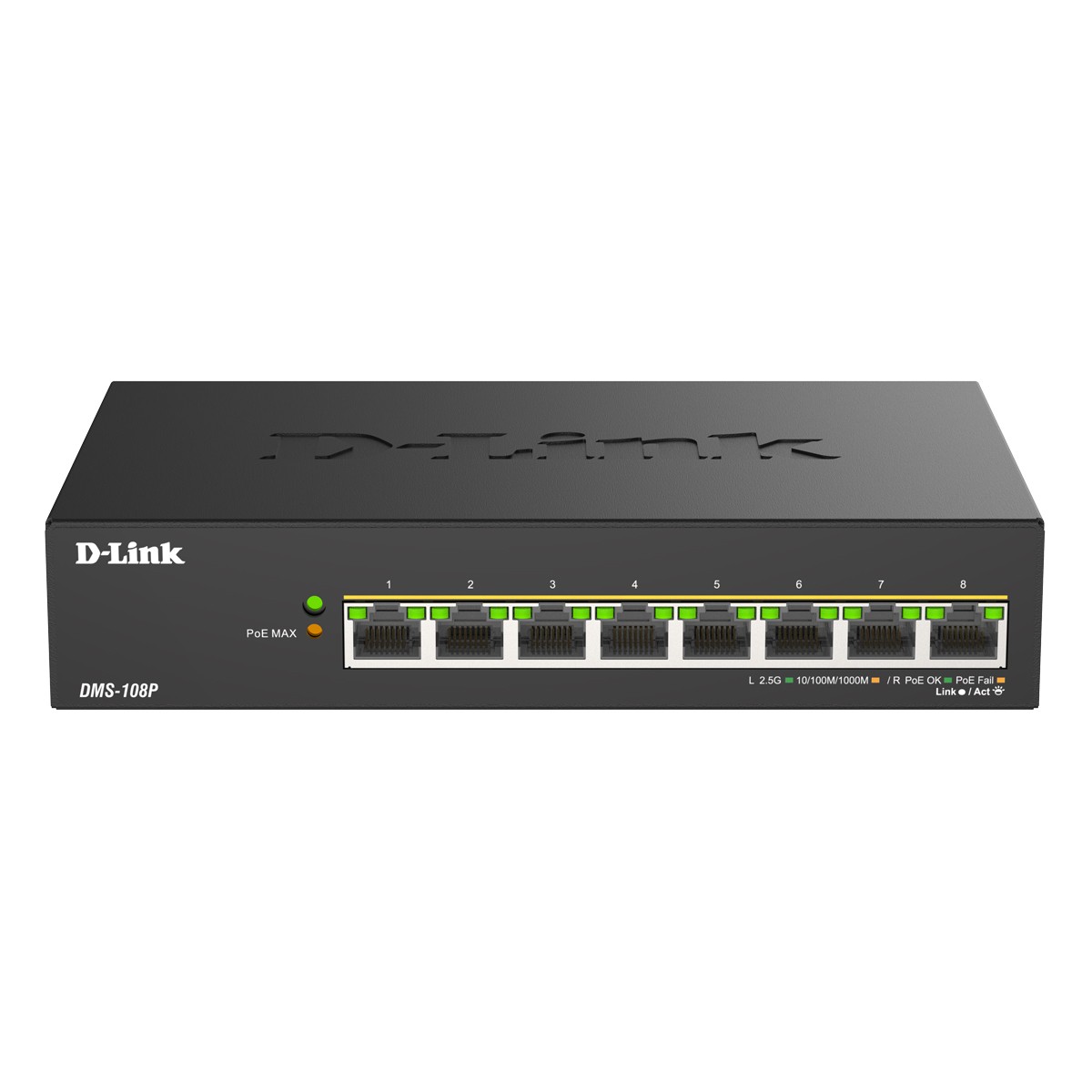 D-Link DMS-108P Unmanaged Switch 8x 2.5 Gigabit Ethernet, PoE++ max. 230 Watt