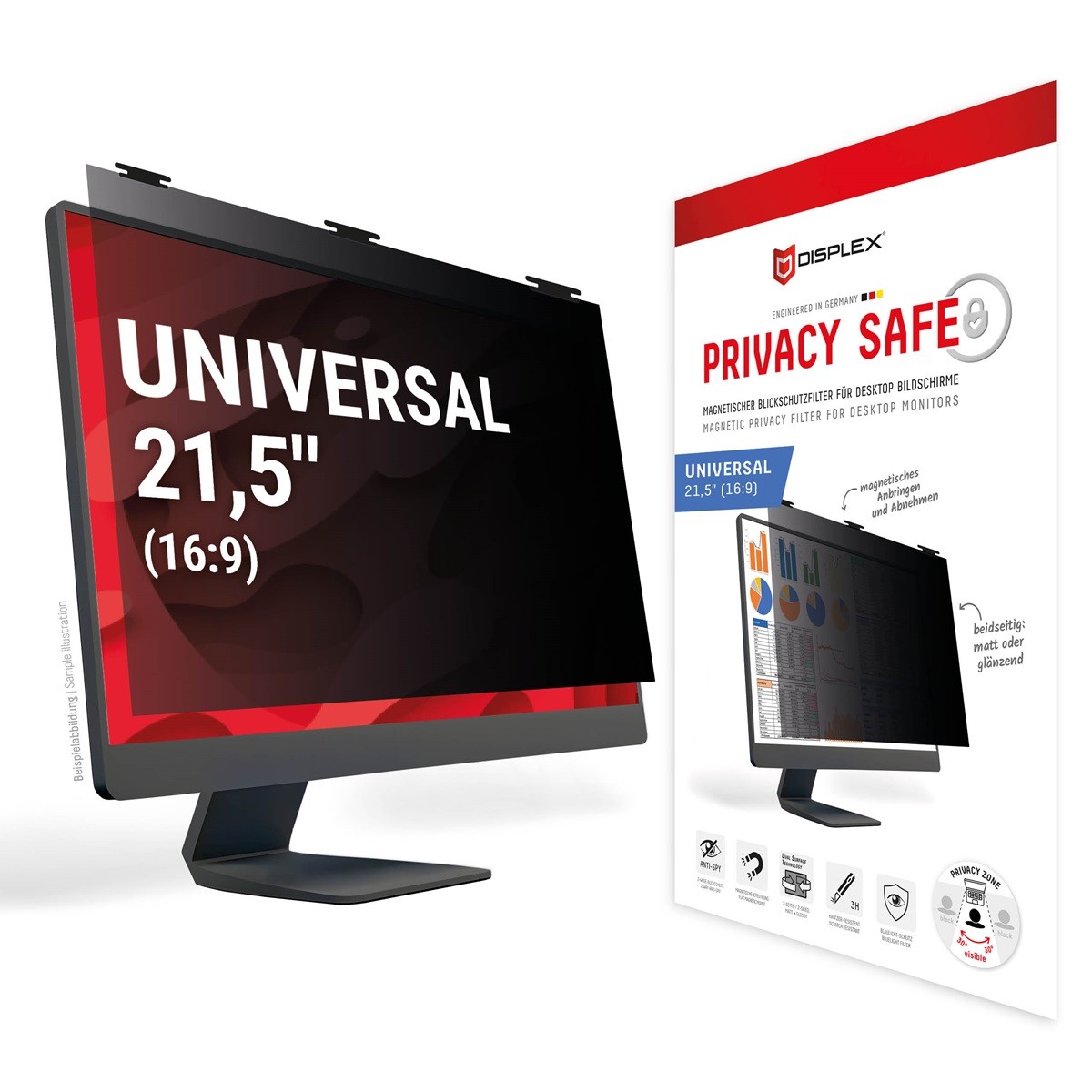 DISPLEX Privacy Blickschutzfilter Safe Desktop Uni 21,5" (16:9)