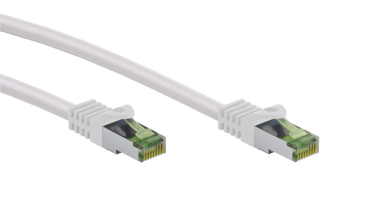 Goobay GHMT-zertifiziertes CAT 8.1 5m Patchkabel, S/FTP (PiMF), weiß