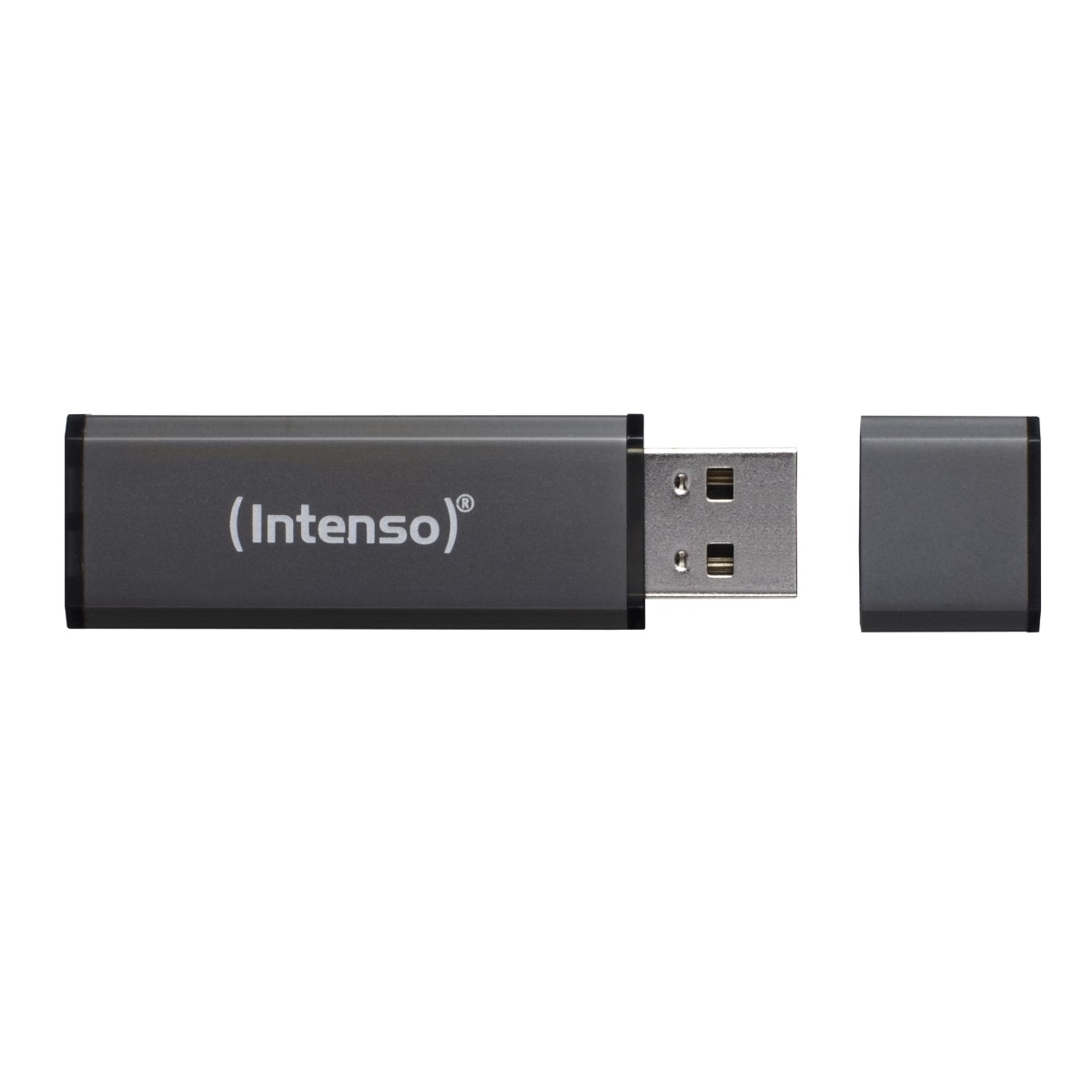 Intenso Alu Line Typ-A 64GB USB-Stick Anthrazit Mit Schutzkappe, bis zu 28 MB/s, USB 2.0