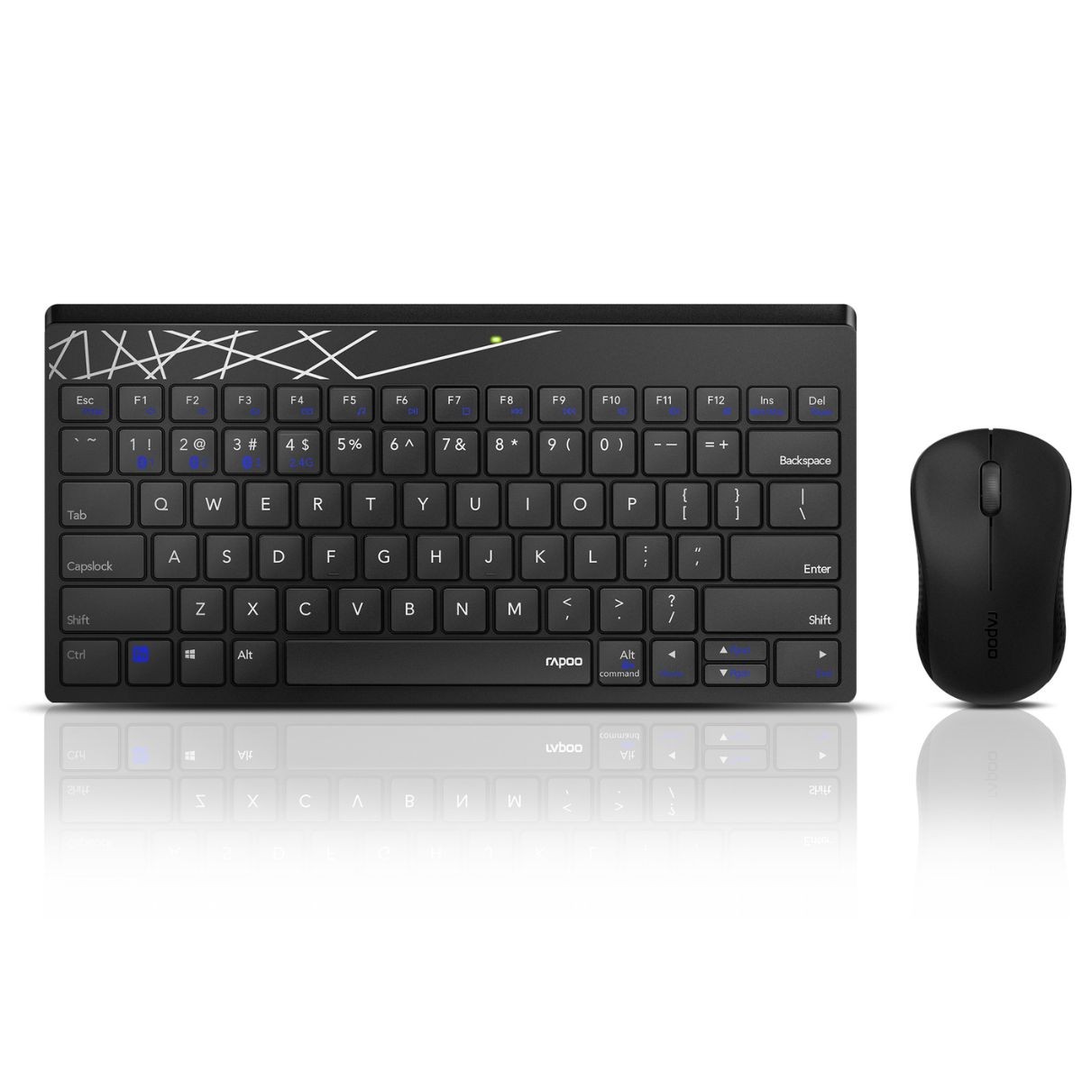Rapoo Kabelloses Multi-Mode-Deskset "8000M", QWERTZ-Layout kabelloses Multi-Mode-Deskset - Multi-Mode-Drahtlostechnik via Blueto