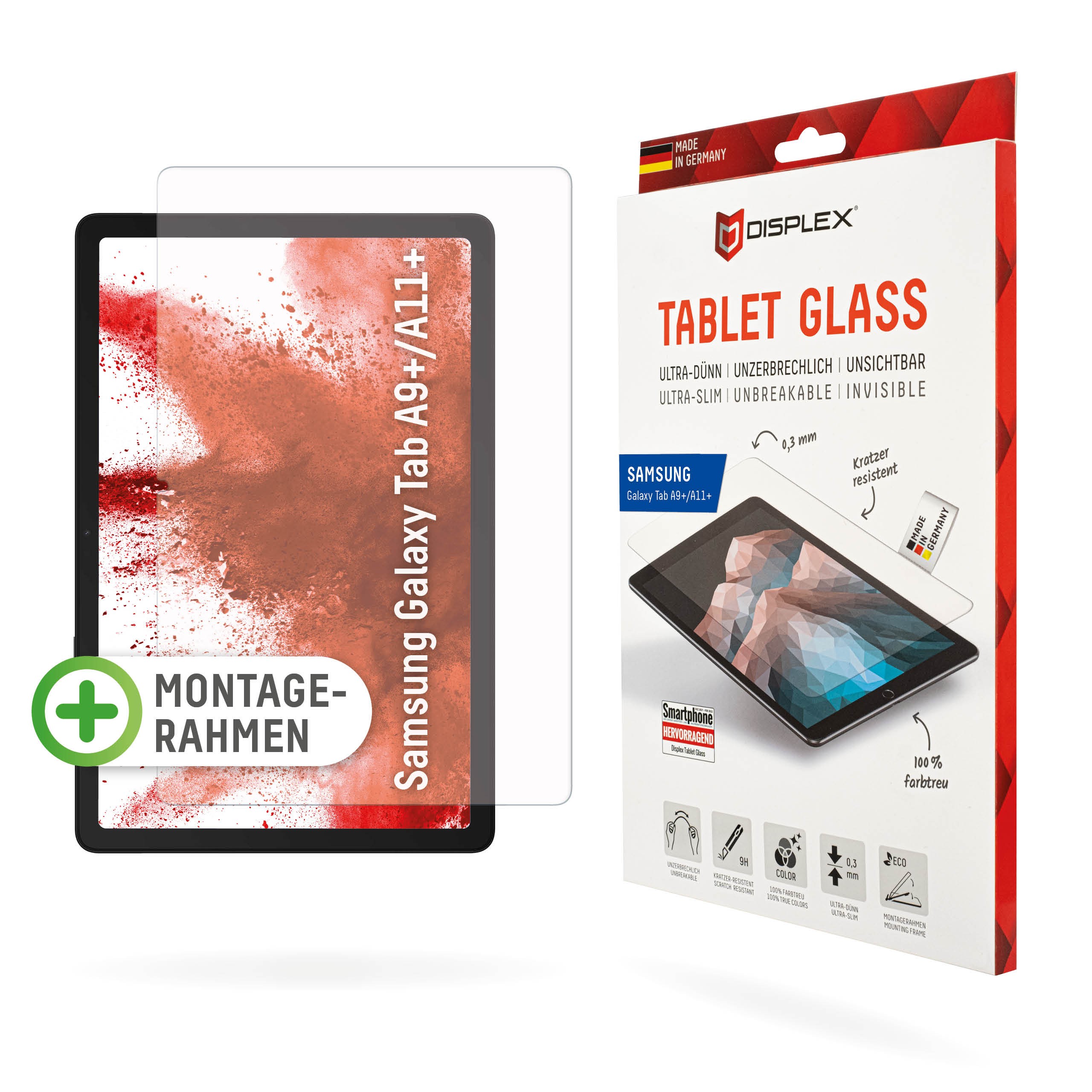 DISPLEX Tablet Glasschutzfolie für Samsung Galaxy Tab A9+/A11+