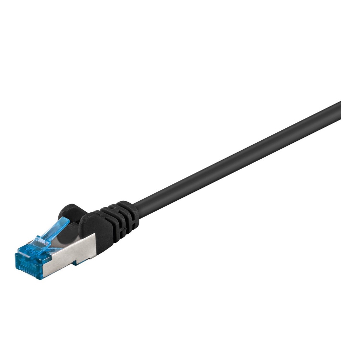 Goobay CAT 6A Patchkabel, S/FTP (PiMF), schwarz 0,25m