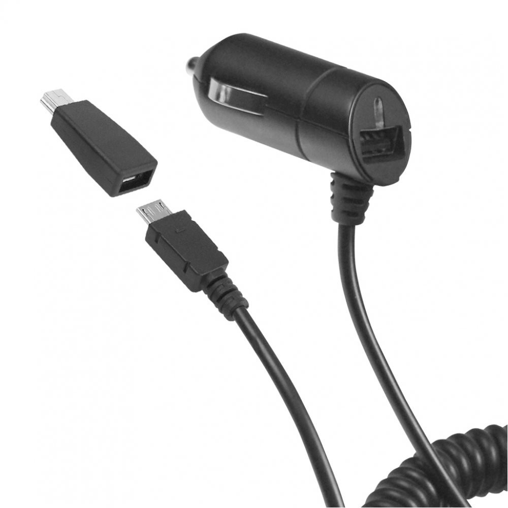 Kfz-Ladekabel Nano Connect Micro/USB 1A schwarz inklusive MiniUSB Adapter