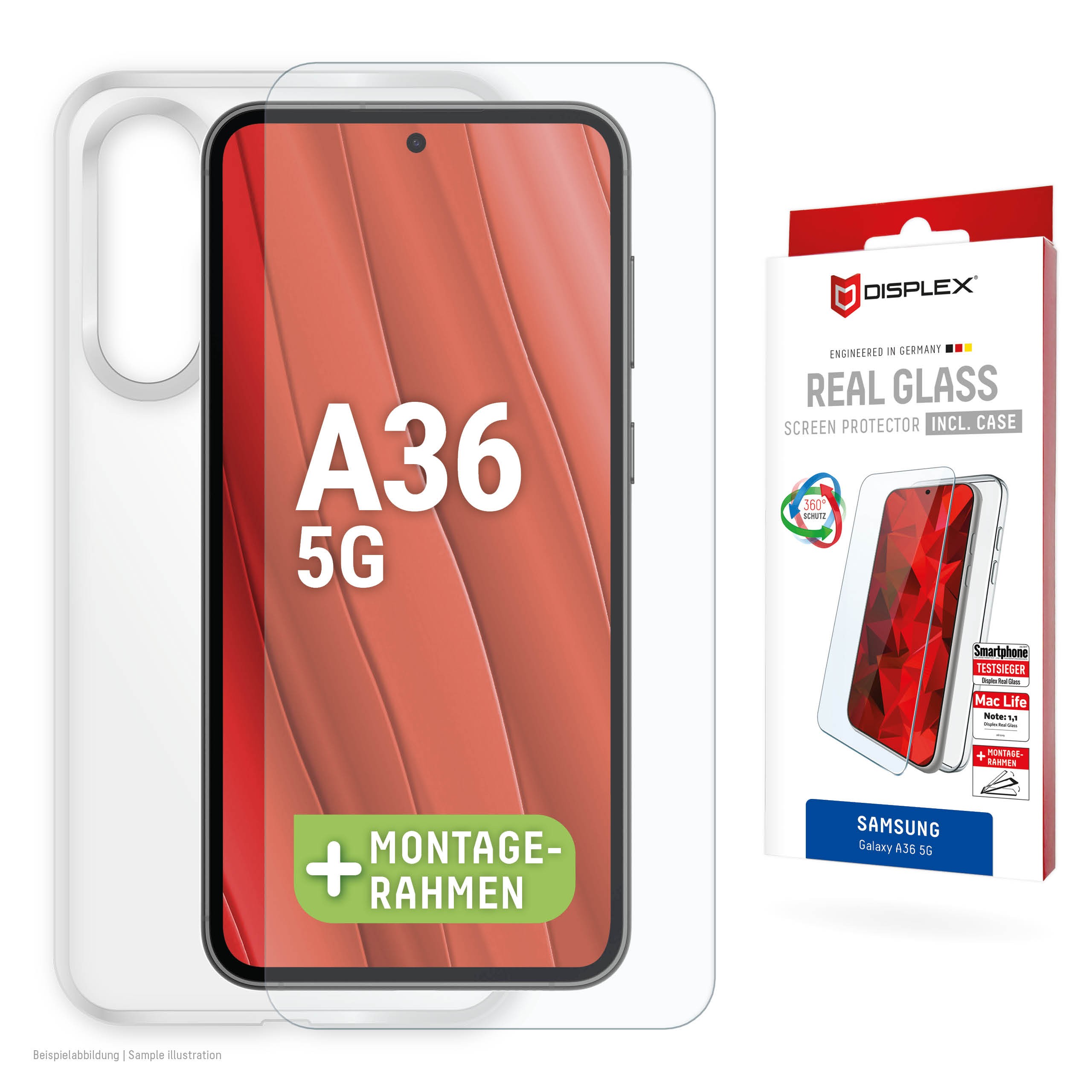 DISPLEX Real Glass + Case Samsung Galaxy A36 5G