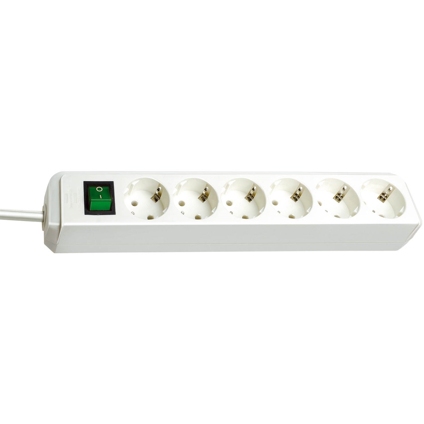 Brennenstuhl Eco-Line Steckdosenleiste mit Schalter [6-fach, weiß, 1.5m]