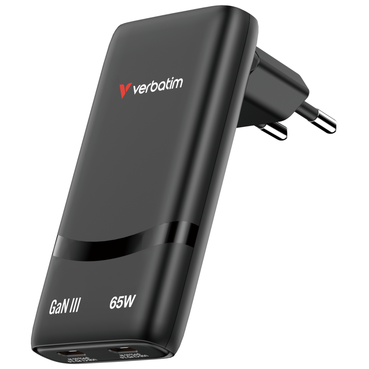 Verbatim Fold ´n´ Go GaN Charger 65W EU plug Black