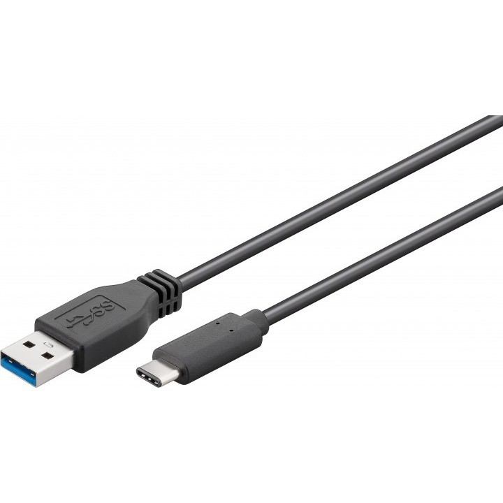 Goobay USB 3.0-Stecker (Typ A)  USB 3.1-Stecker (Typ C) [0,5m schwarz]