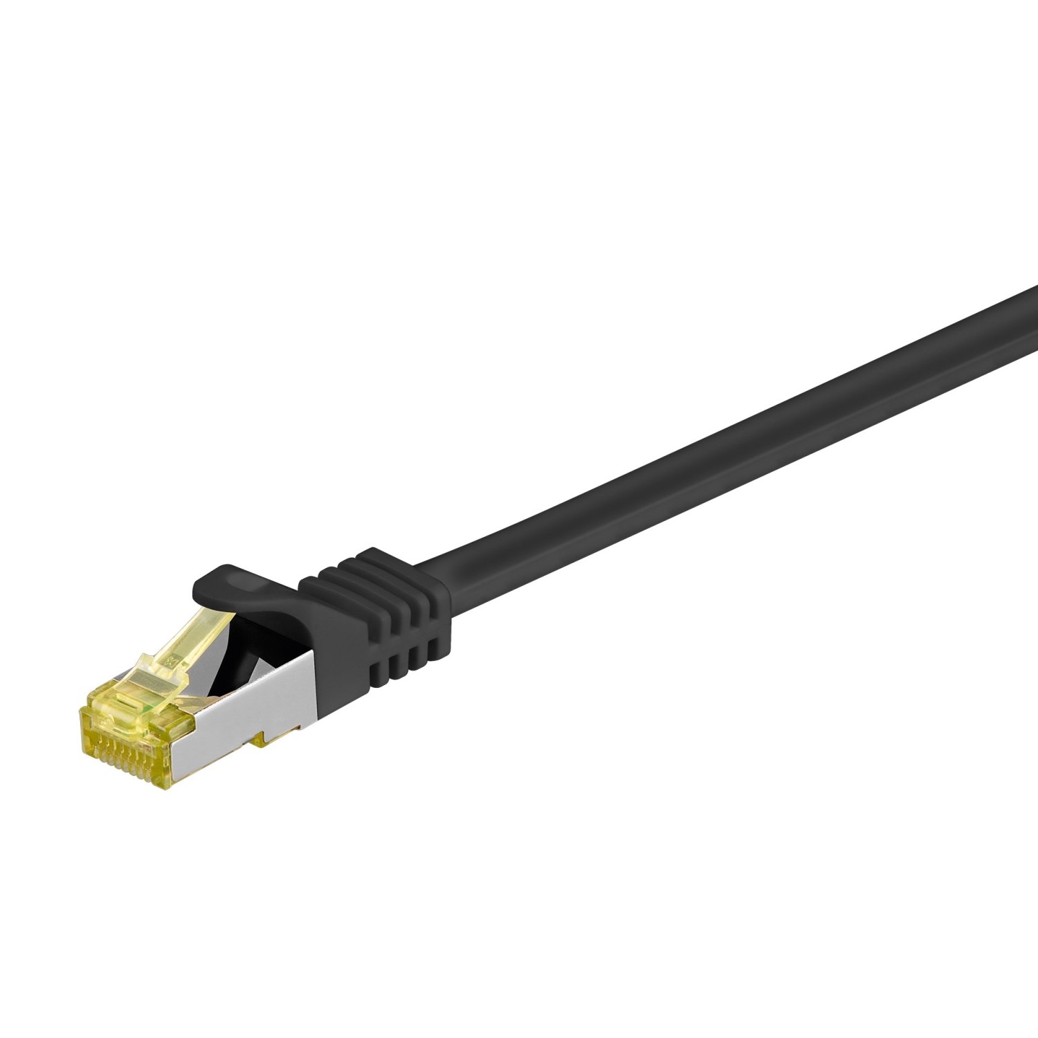 Goobay 15m RJ45 Patchkabel CAT 6A S/FTP (PiMF), 500 MHz, mit CAT 7 Rohkabel, schwarz LSZH halogenfrei, Kupfer