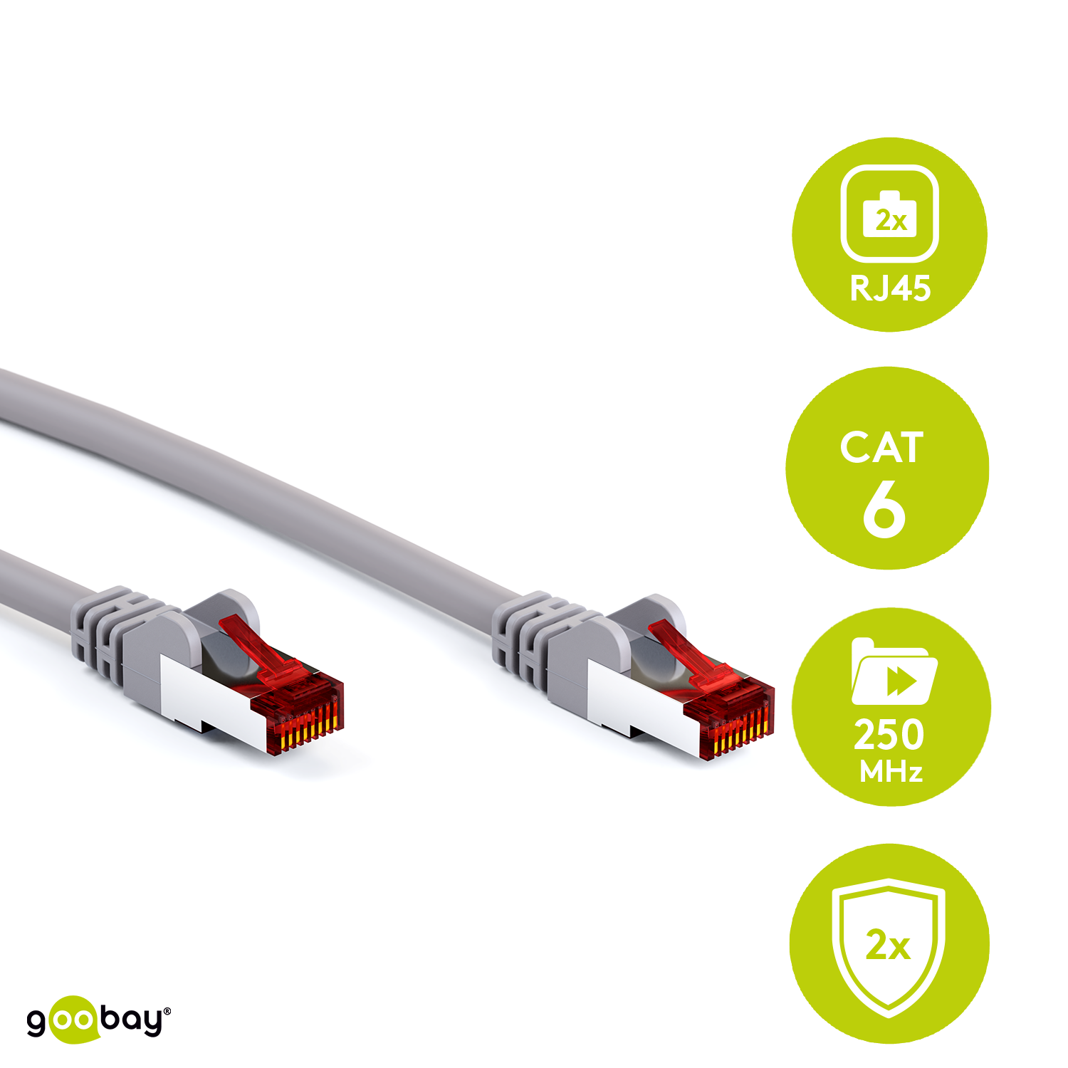 Goobay CAT 6 Patchkabel, S/FTP (PiMF), Grau 5m