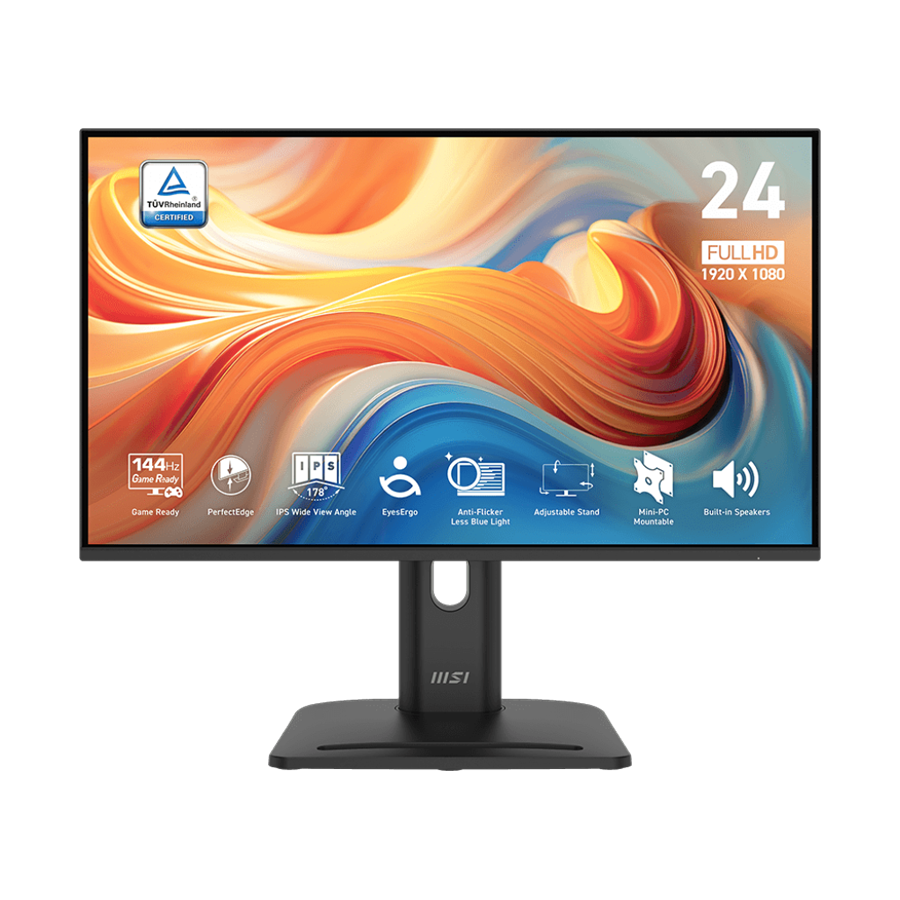 MSI PRO MP245PGDE E14 Office Monitor 144Hz (1920x1080), Höhenverstellbar (130mm), Pivot , drehbar, EPEAT Siver