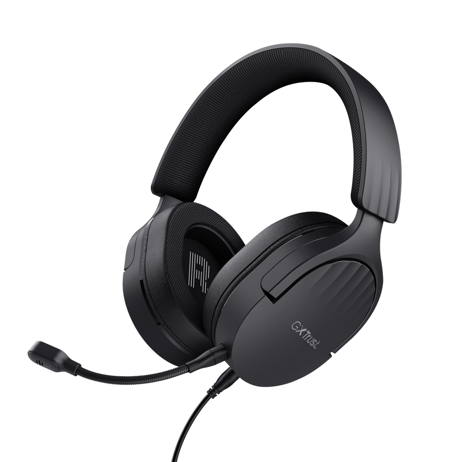 Trust Gaming GXT489 FAYZO Gaming Headset schwarz Leistungsstarkes , ohrumschließendes Gaming-Headset für PC, Laptop und Konsolen