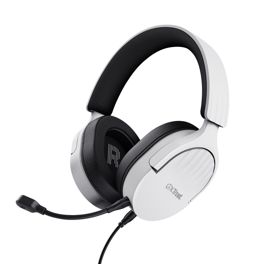 Trust Gaming GXT489W FAYZO Gaming Headset weiß Leistungsstarkes , ohrumschließendes Gaming-Headset für PC, Laptop und Konsolen, 