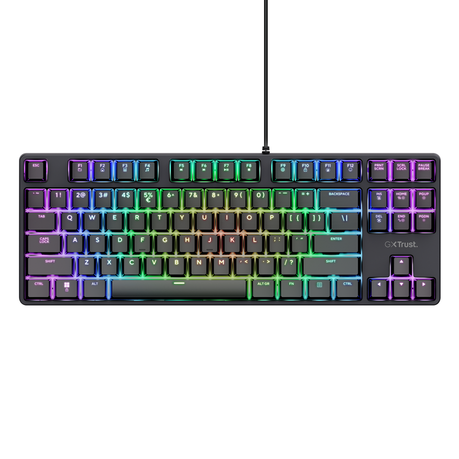 TAS Trust Gaming GXT864 CADA TKL Gaming Tastatur Kompakte mechanische TKL-Gaming-Tastatur mit vollständig anpassbarer RGB-Beleuc