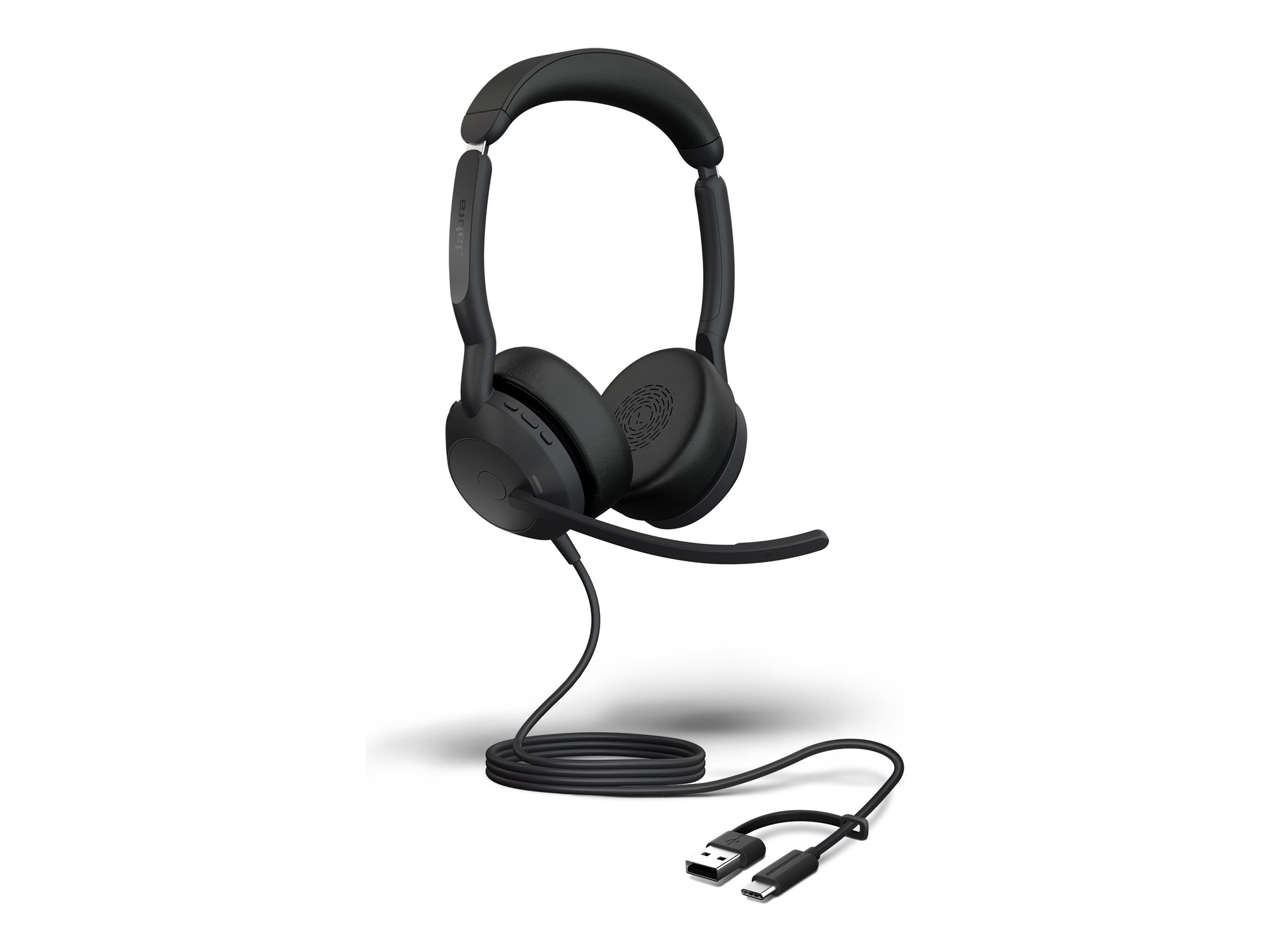 Jabra Evolve2 50 UC Stereo Headset, Kabelgebunden 4 Mikrofone, USB-C/A-Anschluss, UC-kompatibel, Aktive Geräuschunterdrückung