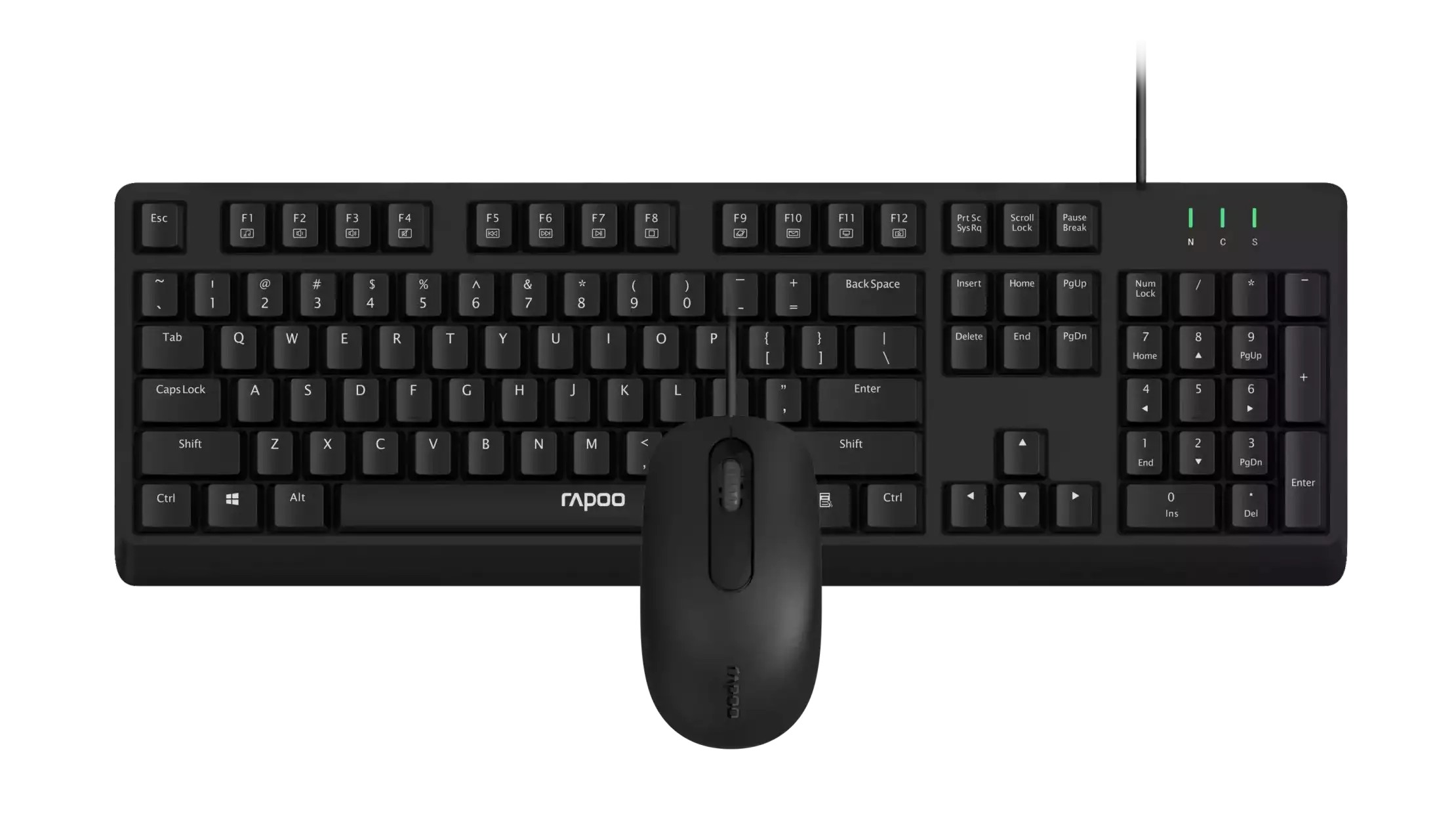 Rapoo NX1500 Desktop-Set, Kabelgebunden Schwarz