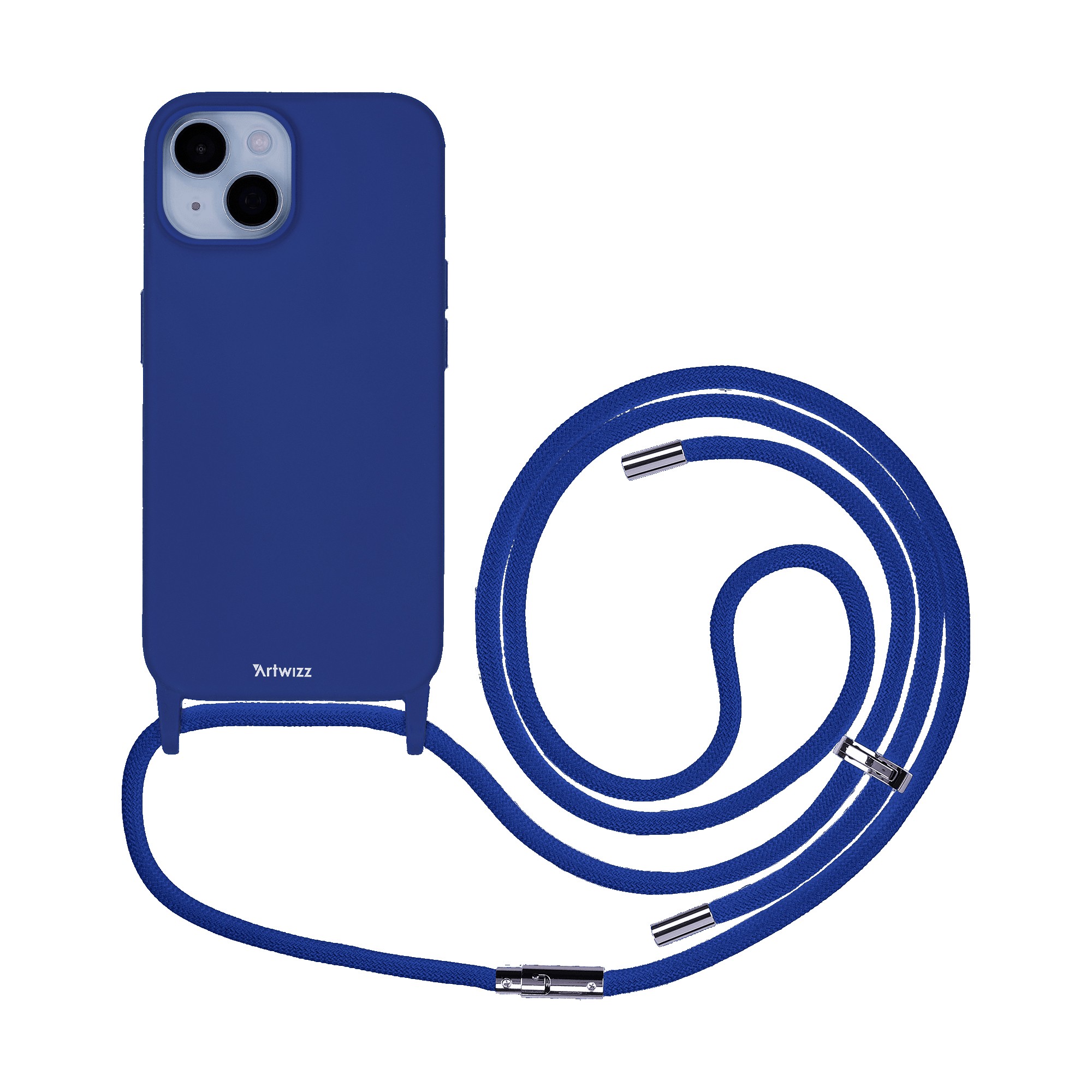 Artwizz HangOn Case Silicone + CHARGE iPhone 15 - kings-blue