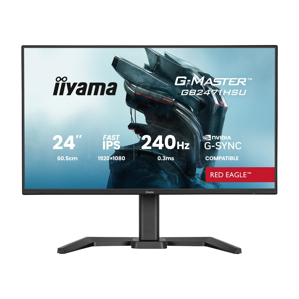 Iiyama GB2471HSU-B1 Gaming Monitor 24? Full-HD IPS, 240 Hz, 0.3 ms MPRT, G-Sync kompatibel, USB-Hub