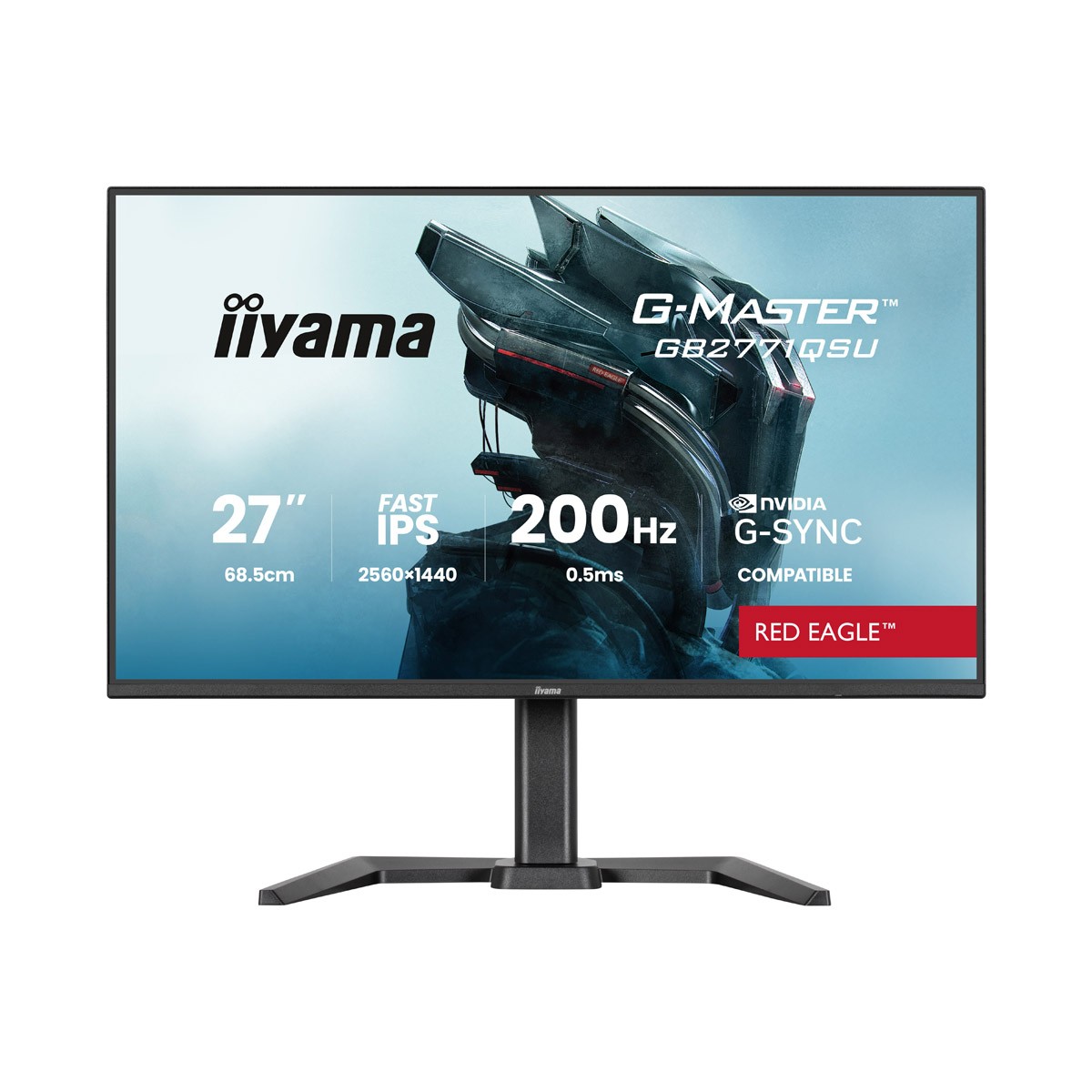 Iiyama GB2771QSU-B1 Gaming Monitor 27? QHD IPS, 200 Hz, 0.5 ms MPRT, USB-Hub, USB-C, G-Sync kompatibel