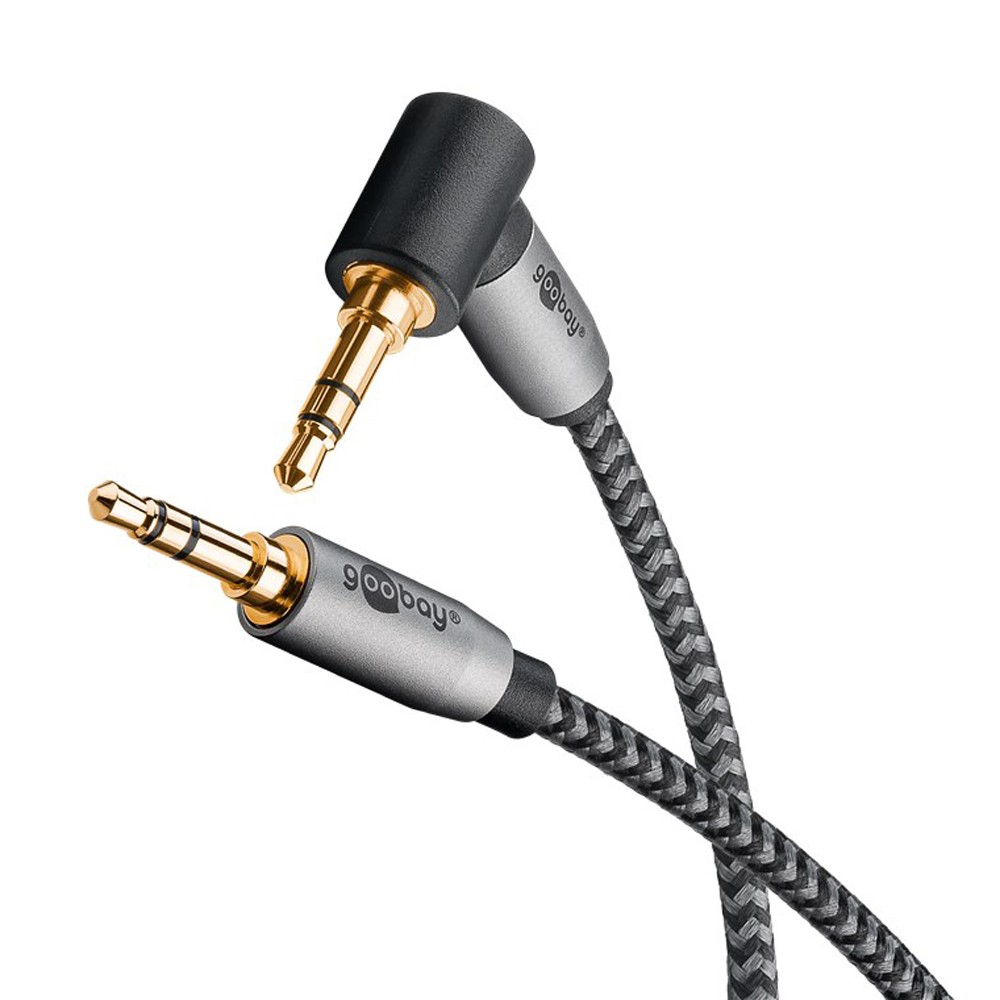 Goobay Plus Audioverbindungskabel 3,5mm Stereo, 90°, 1.0m