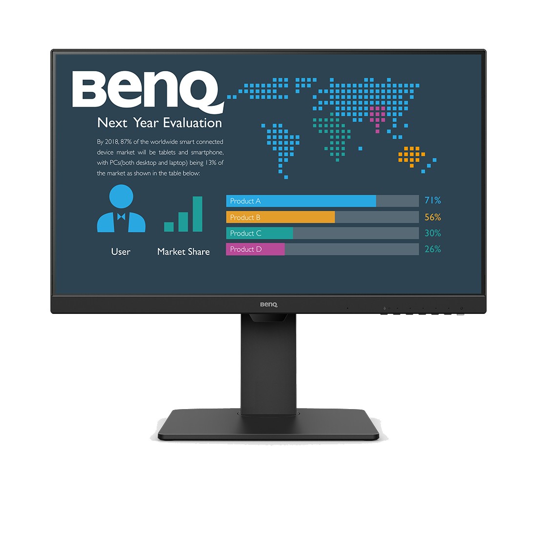 BenQ BL2486TC Monitor 60,5 cm (23,8 Zoll) Full HD, IPS, 5ms, 100Hz, HDMI, DisplayPort, USB-C
