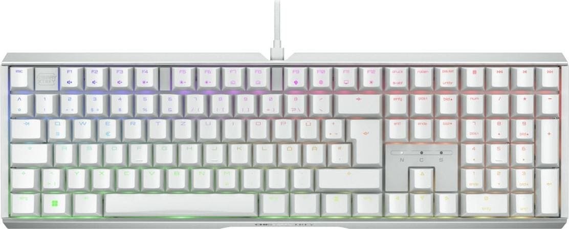 Cherry Xtrfy MX 3.1 Gaming-Tastatur, USB-Anschluss Cherry MX2A RED-Tastenschalter, DE-Layout, Aluminiumgehäuse