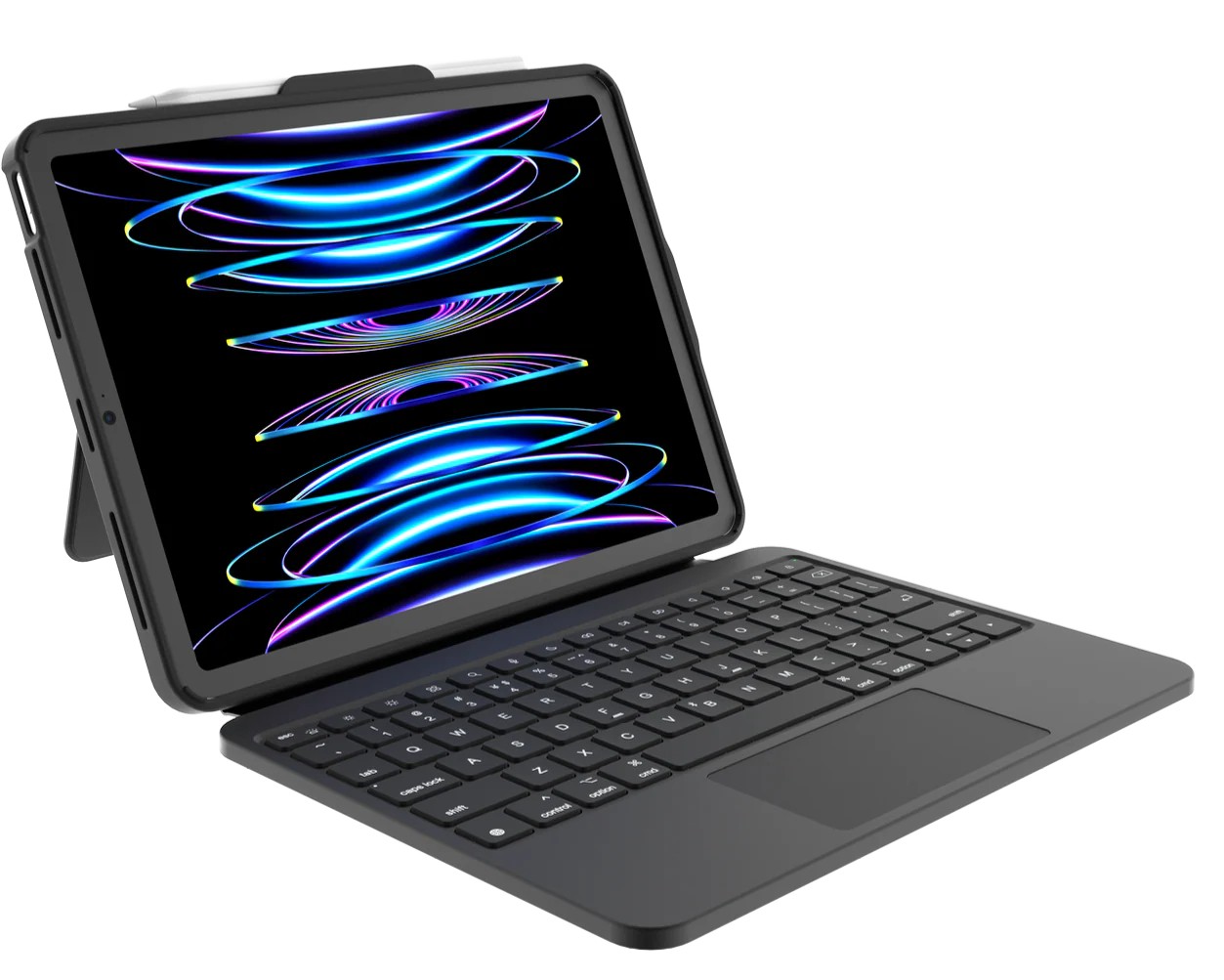 Deqster Tastaturhülle Prime Keyboard für iPad Air 13" (M2 / M3) Plug and GO über USB-C, Spritzwassergeschütztes Design, 2x USB-C