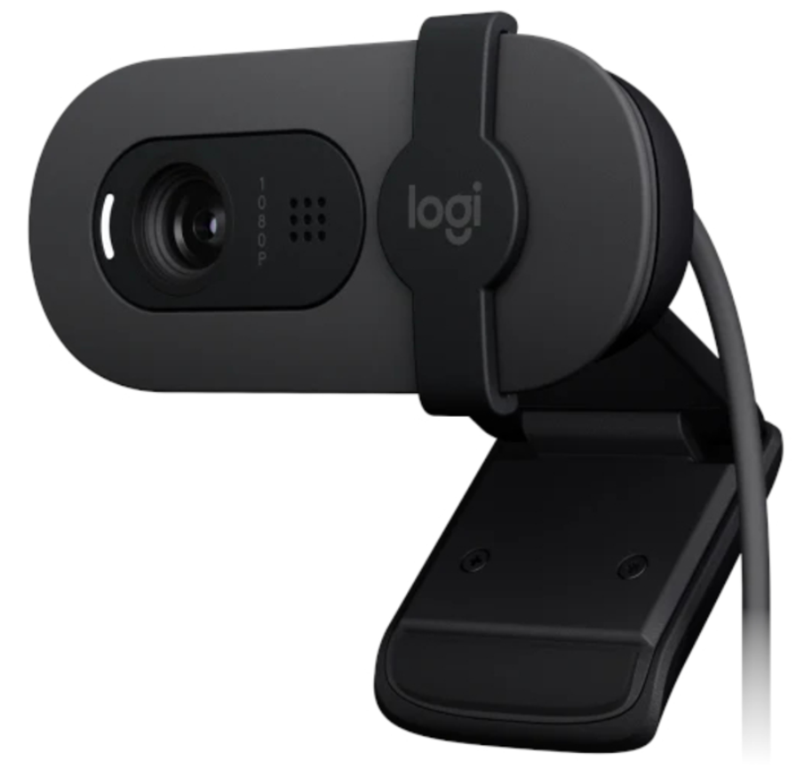 Logitech Brio 105, Full HD-Business-Webcam USB-A-Anschluss, Auflösung 1080p, Automatischer Lichtausgleich, Integrierte Abdeckble
