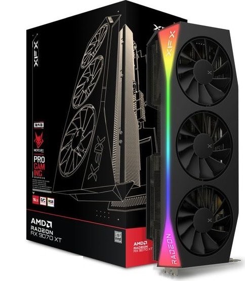 XFX Radeon RX 9070XT MERCURY Gaming RGB 16GB OC - 16GB GDDR6, 1x HDMI, 3x DP