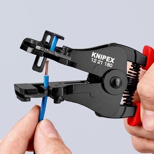 Abisolierzange L.180mm schwarz lack.Ku.-Überzug m.Öffnungsf.KNIPEX