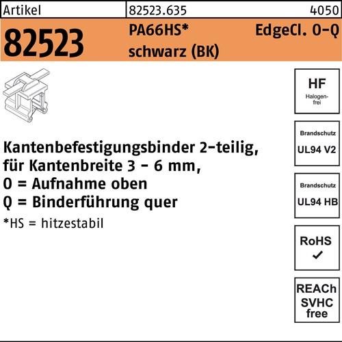 Befestigungsbinder R 82523 Edgecl. 4,6x200/45 PA66HS sw OQ 500St HELLERMANNTYTON - VPE: 500