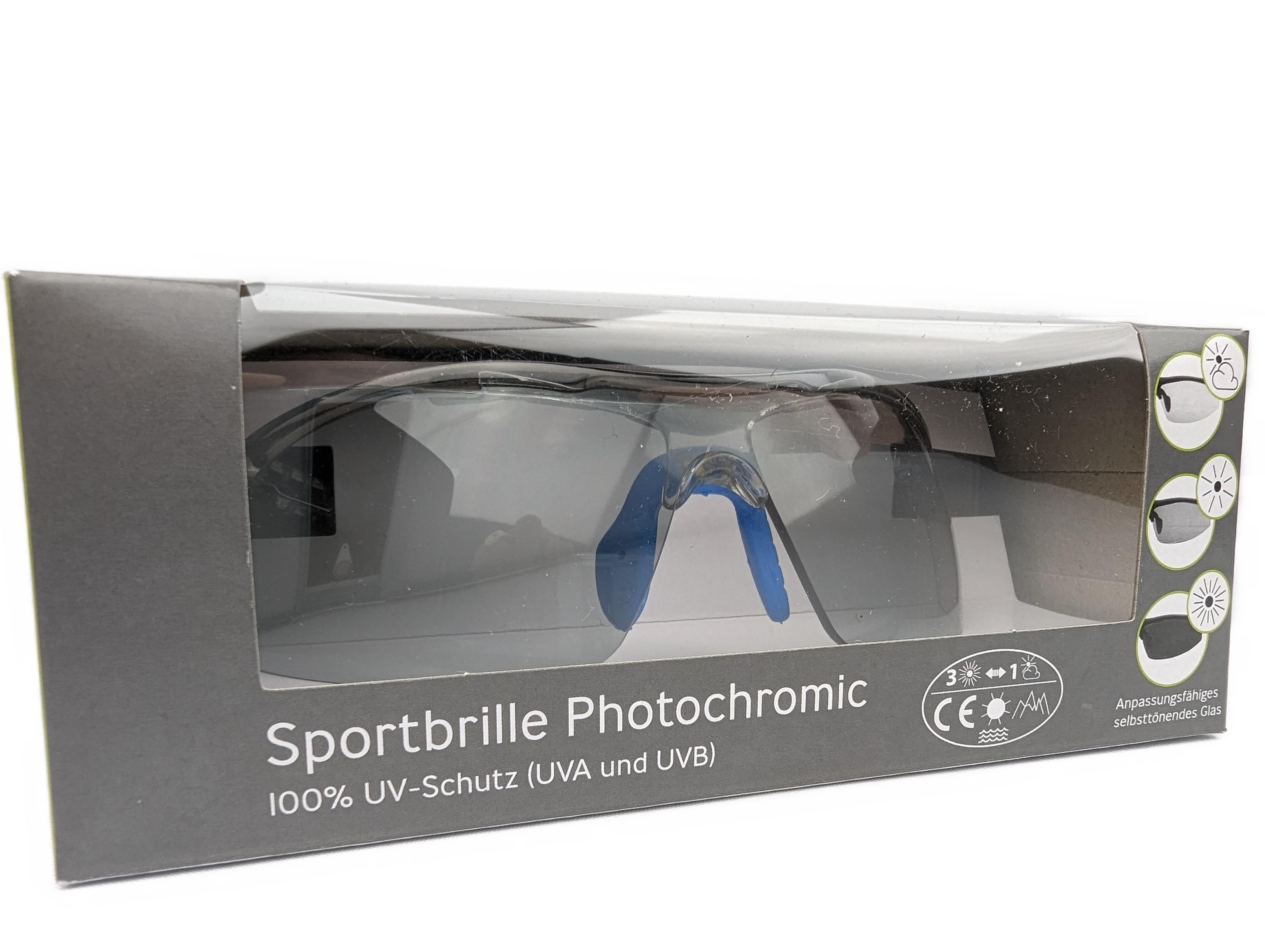 SPEQ Sportbrille Photochromic SP-1548C mit selbsttönendem Glas für Fahrrad- Motorradfahren, Skiesport (blau)