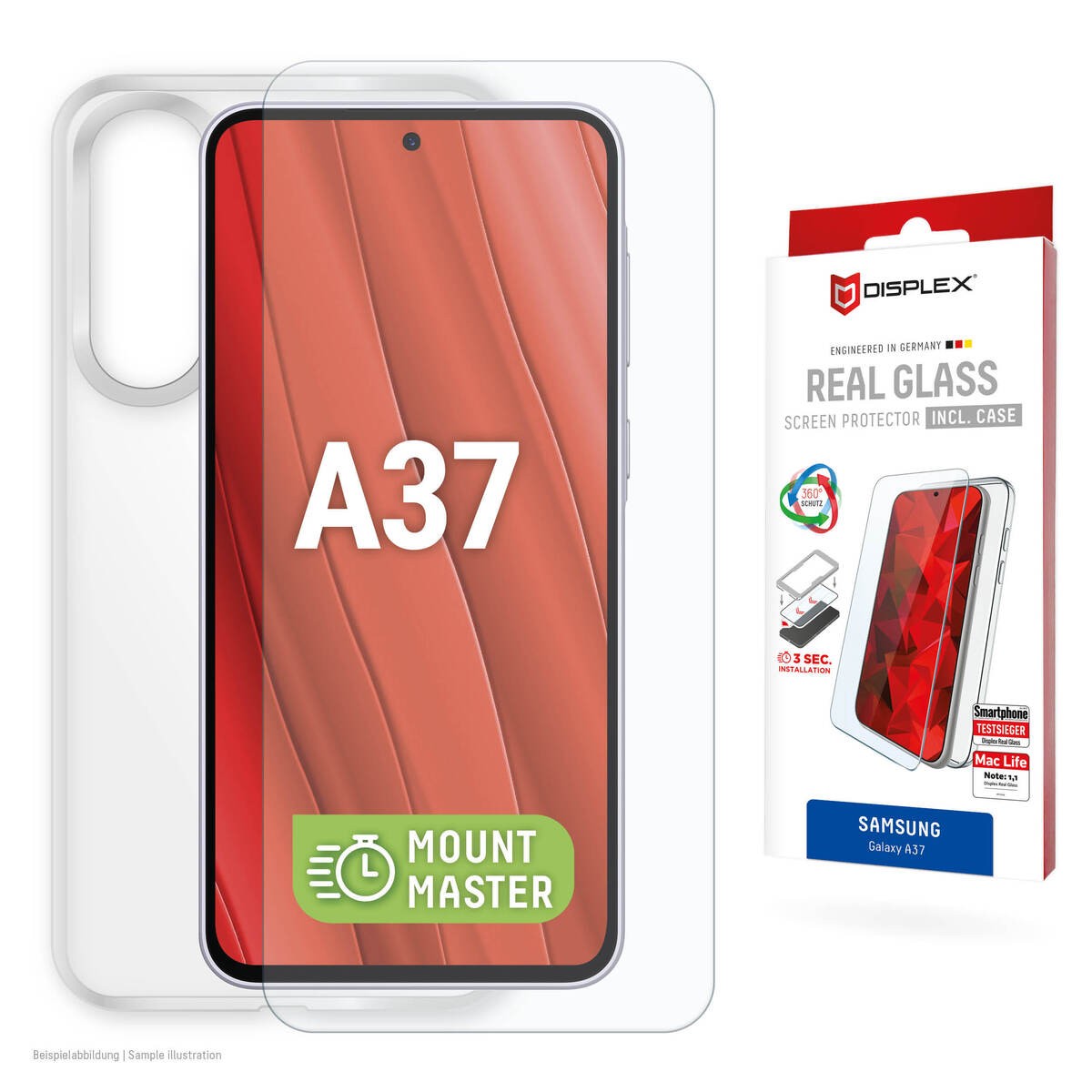 DISPLEX Panzerglas + Handyhülle für Samsung Galaxy A37