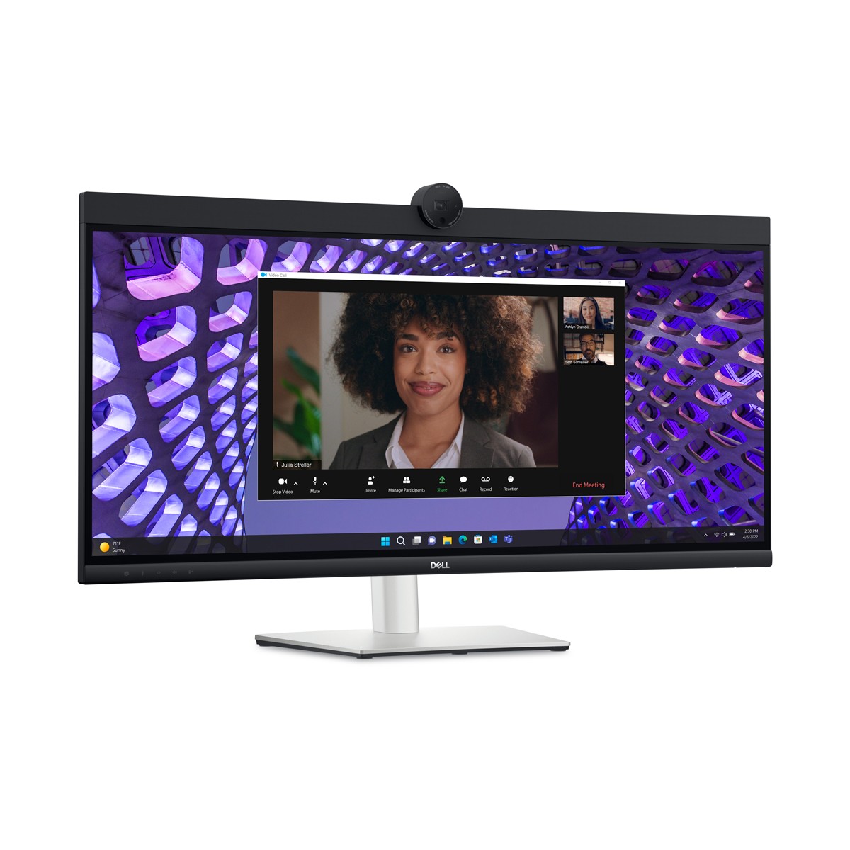 DELL P3424WEB Office Monitor 86.4 cm (34"), IPS, Videokonferenzmonitor, WQHD, 3800R, 21:9