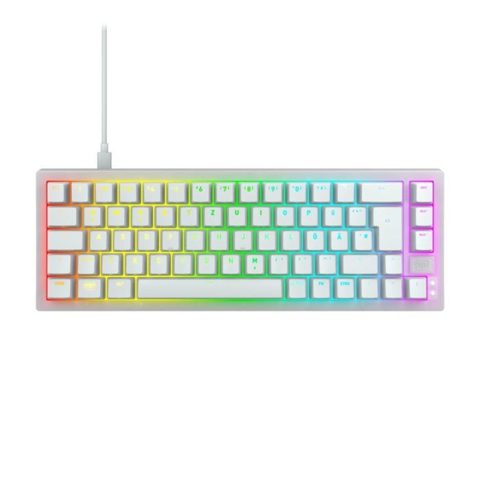 CHERRY XTRFY K5V2 Mechanische Gaming-Tastatur im 65 %-Format Kabelgebunden, DE-Layout, CHERRY MX2A Red-Switches, LED-Strip-Techn