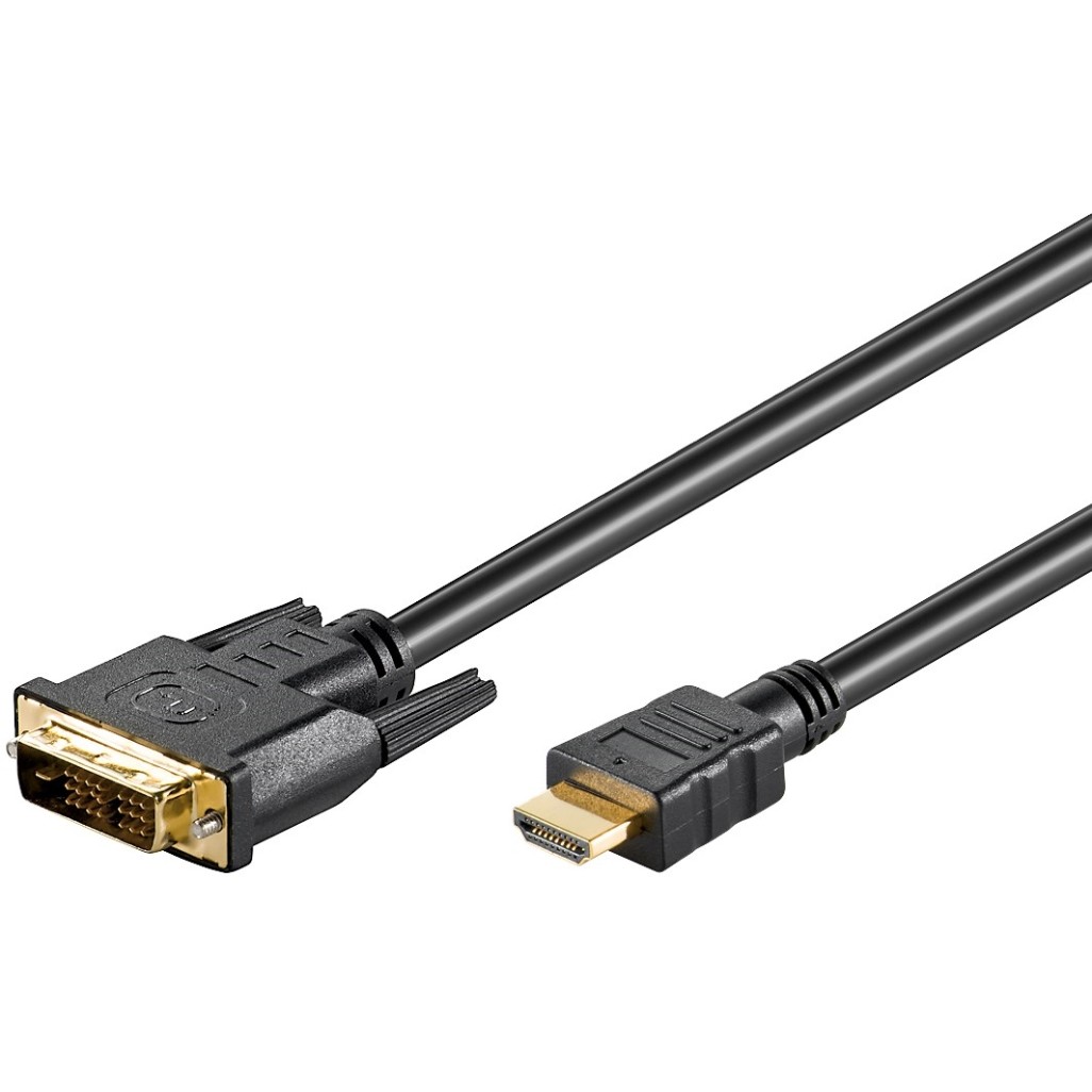 Goobay 1m HDMI / DVI-D Kabel 19pol. [HDTV (1080p), vergoldete Kontakte, angespritzte Stecker]