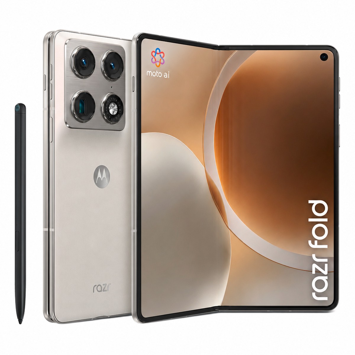 Motorola Razr Fold 512GB Lily White 20,05cm (8,09") Haupt-Display, Android 16, 50MP Triple-Kamera