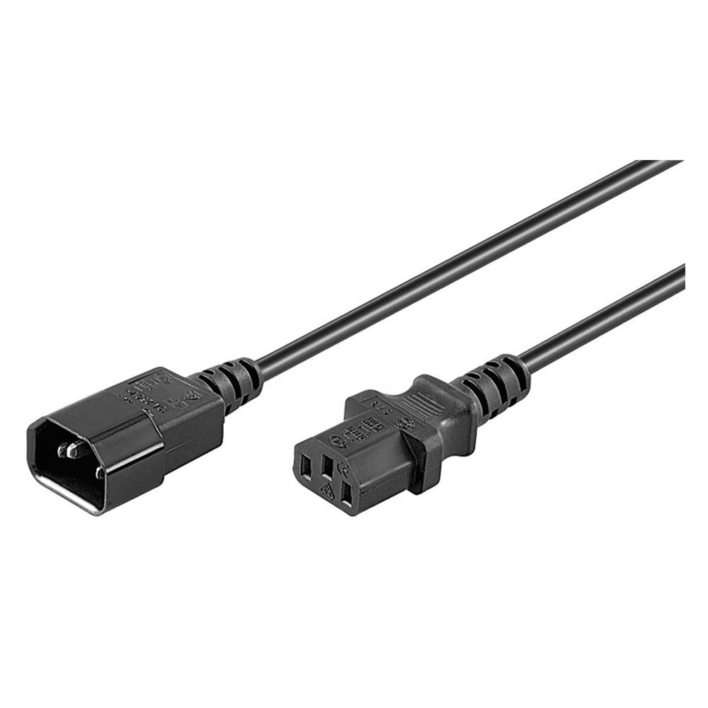 Goobay Kaltgeräte Verlängerung, 3m, Schwarz