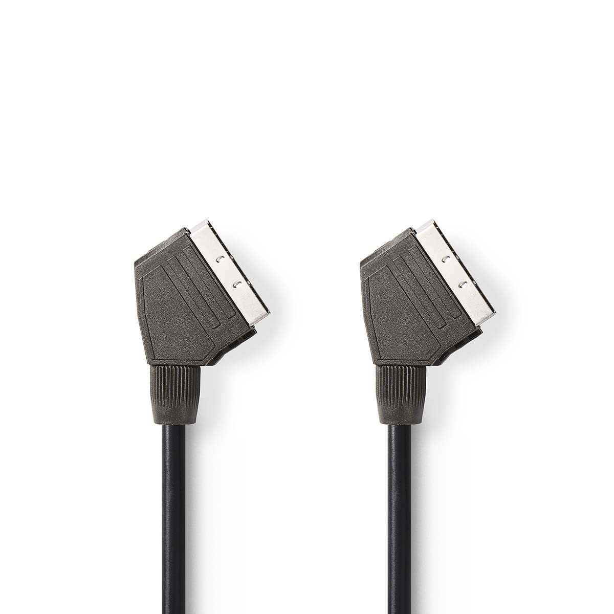 Nedis SCART-Kabel | SCART Stecker | SCART Stecker - Vernickelt | 480p | 1.50 m | Rund | PVC | Schwarz | Label