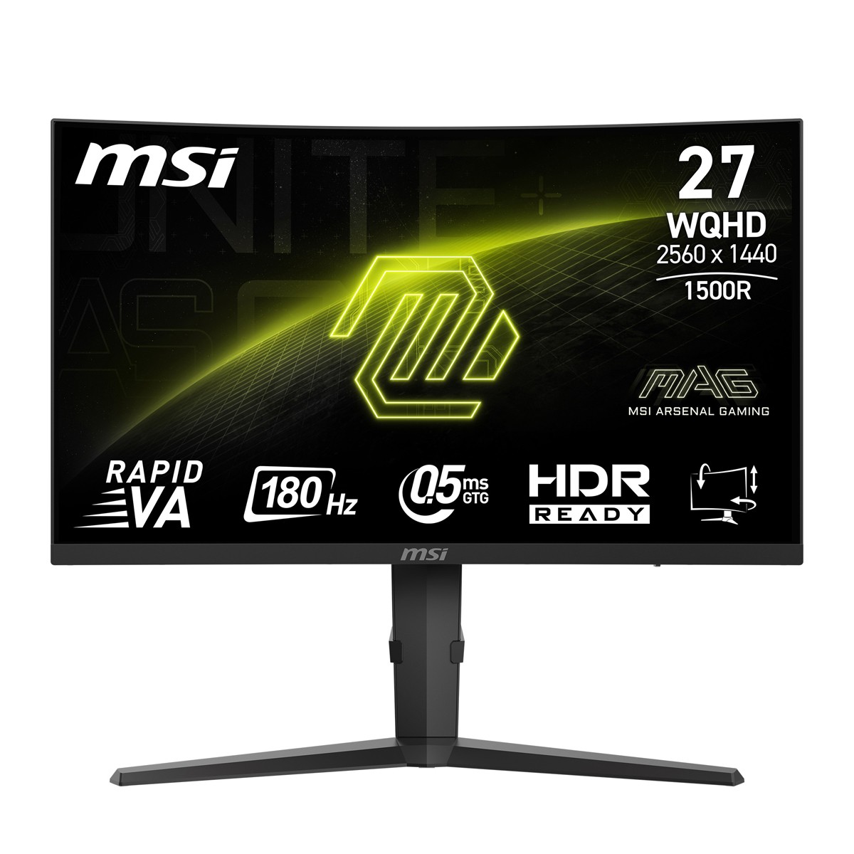 MSI MAG 275CQPFDE Gaming Monitor QHD Curved Panel, 180Hz, 0,5ms 9S6-3CE91H-002