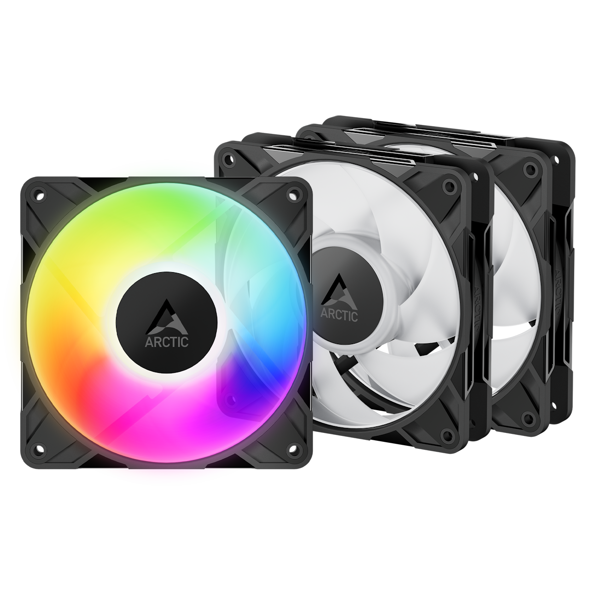ARCTIC P12 PRO Reverse A-RGB schwarz 3er-Pack | Gehäuselüfter