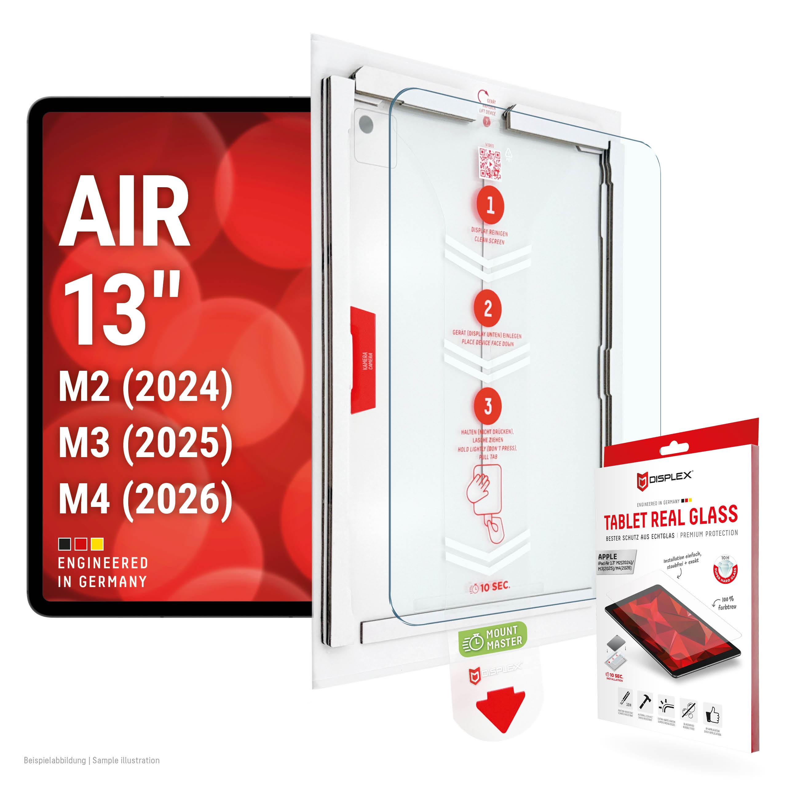 DISPLEX Tablet Real Glasschutzfolie für iPad Air 13" (24/25/26)
