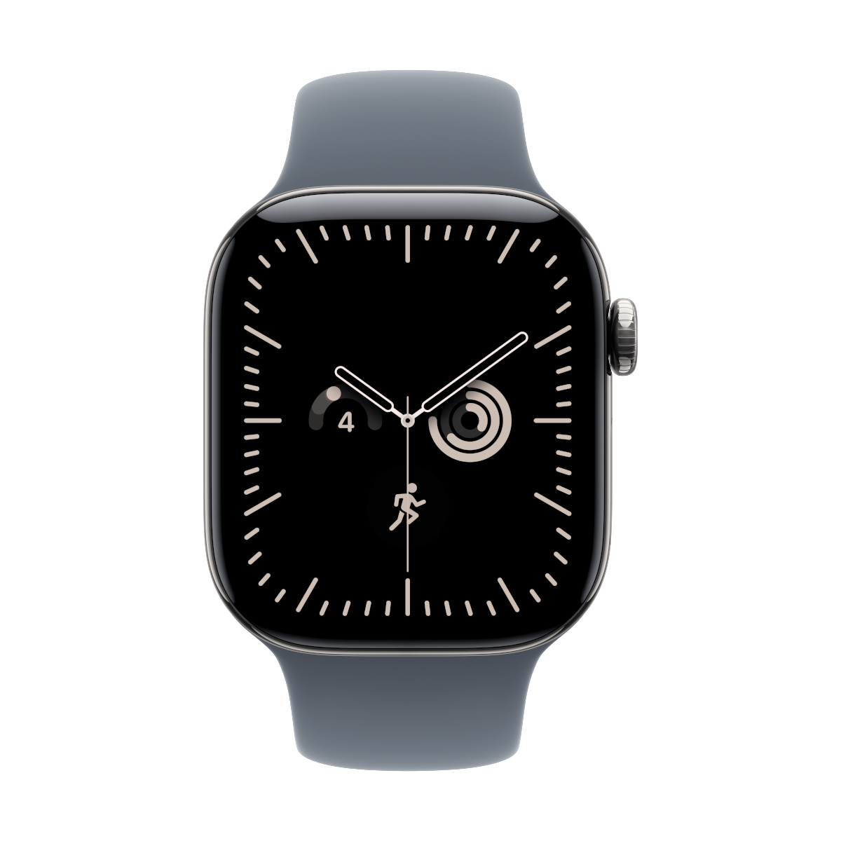 Apple Watch Series 12 Cellular 42mm - Natur Titan Case Navyblau Sport Band - M/L