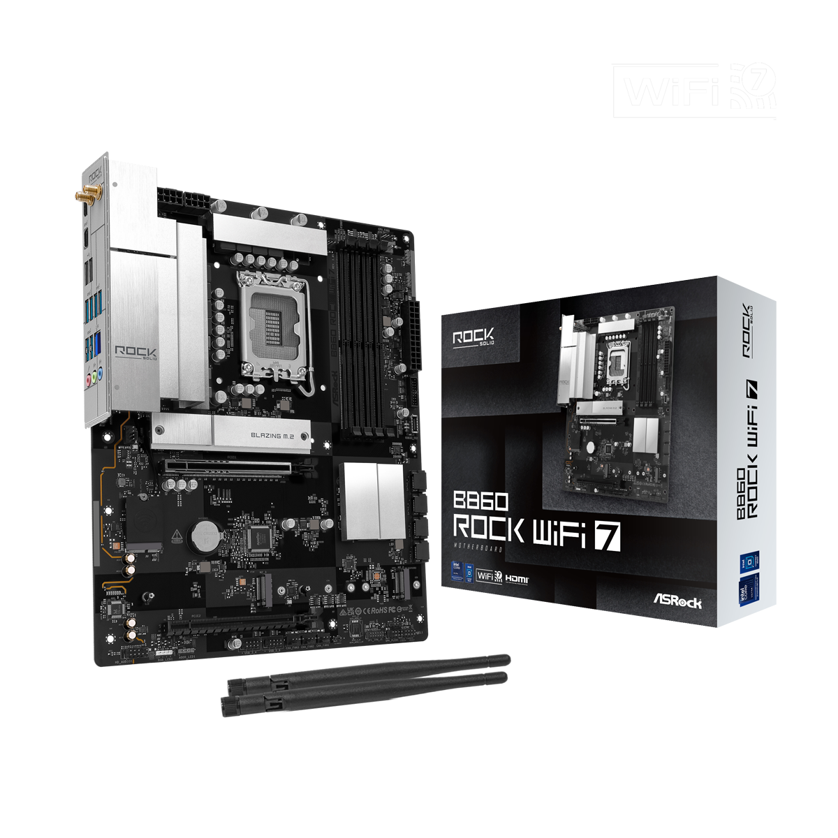 ASRock B860 Rock WiFi 7 Mainboard Sockel 1851
