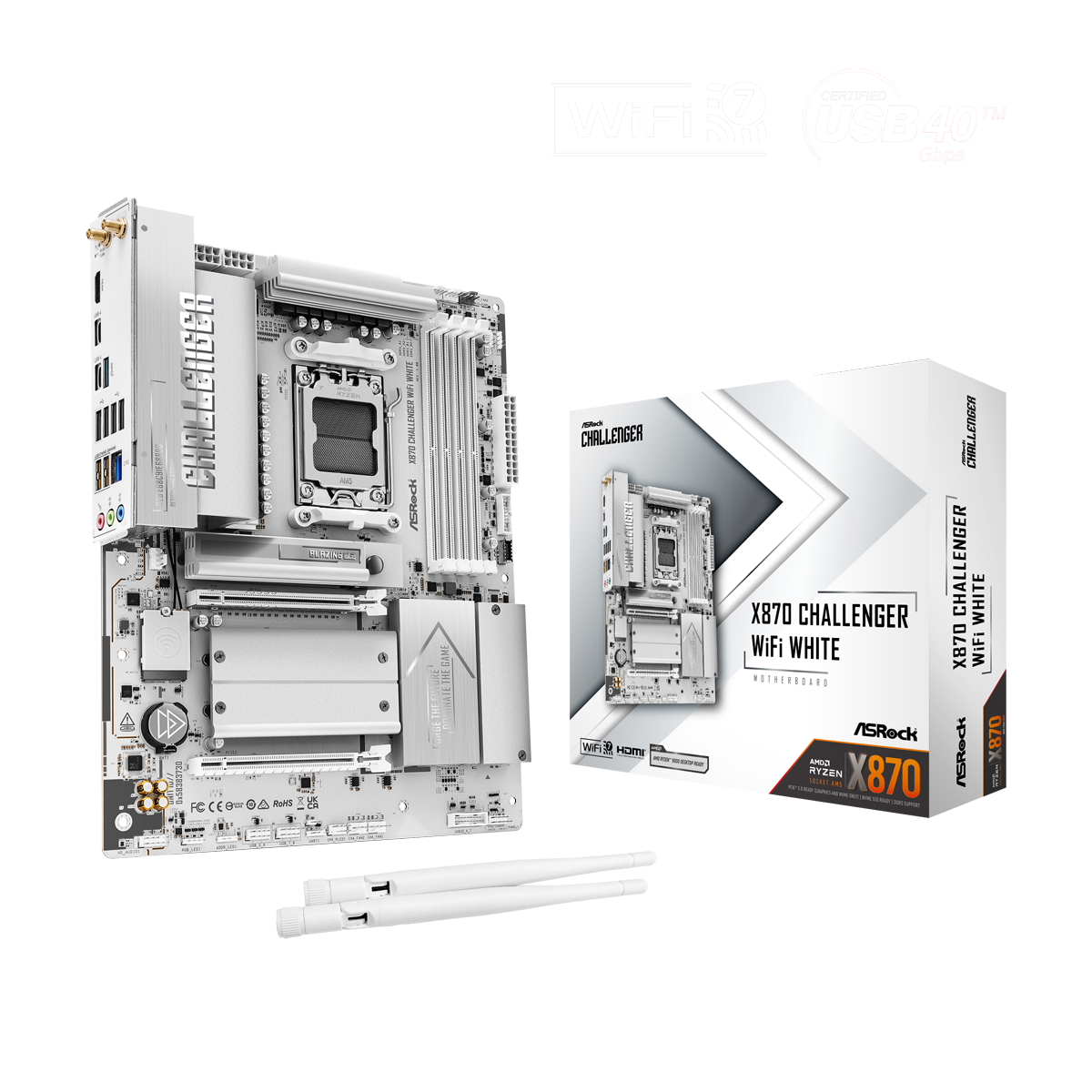 ASRock X870 Challenger WiFi White Mainboard Sockel AM5