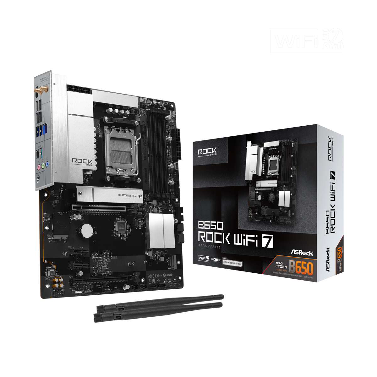ASRock B650 Rock WiFi 7 Mainboard Sockel AM5