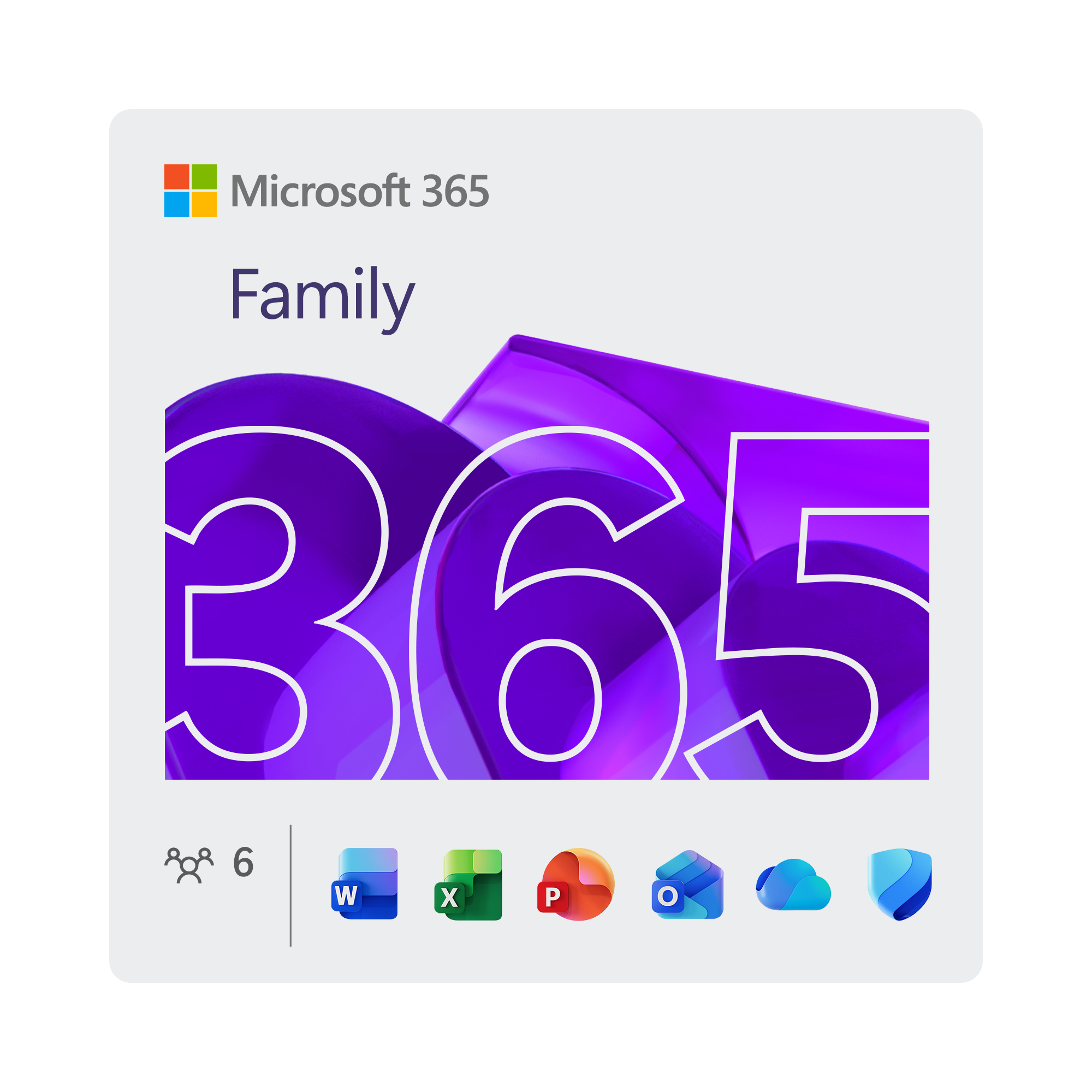 Microsoft 365 Family [6 Benutzer /1 Jahr / 6TB OneDrive] - Abo - mit Word, Excel, PowerPoint, OneNote, Outlook, Access und mehr