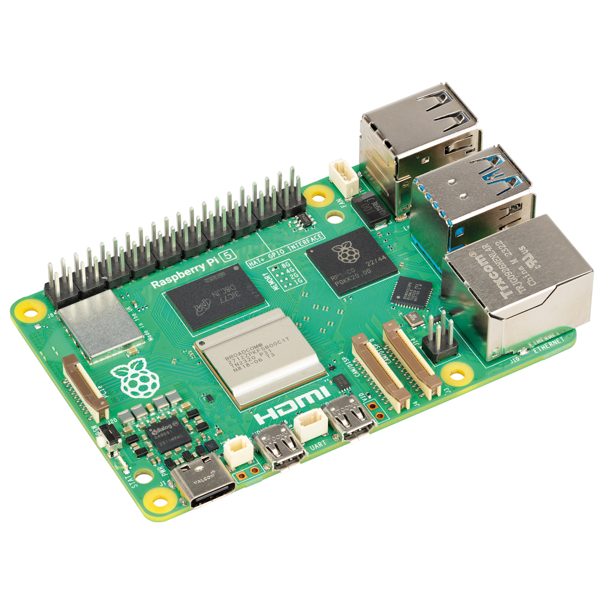 Raspberry Pi 5 Modell B 8GB | ARM Cortex-A76 4x 2,40GHz, 8GB RAM, WLAN, Bluetooth, LAN, 4x USB