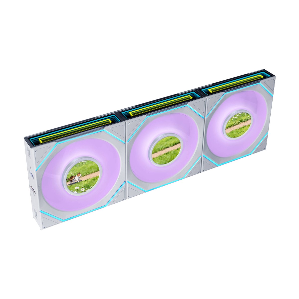Lian Li UNI FAN SL-INF 120 FLEX LCD Wireless ARGB 3er-Pack weiß | Gehäuselüfter