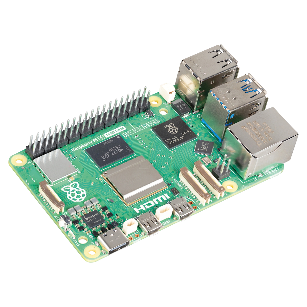 Raspberry Pi 5 Modell B 16GB | ARM Cortex-A76 4x 2,40GHz, 16GB RAM, WLAN, Bluetooth, LAN, 4x USB